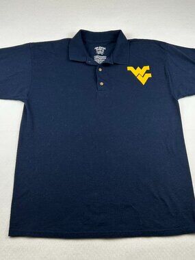 West Virginia Mountaineers | Gliden 50/50 Cotton Men's Blue Polo, size L